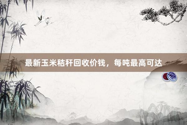 最新玉米秸秆回收价钱，每吨最高可达